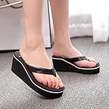 Clearance!Women Summer Flip Flops Shoes,Todaies Summer Sexy Flip Flops Women Sandals Bohemian Muffin Slope with Sandals (US 8, Black)
