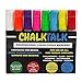 ChalkTalk Premium Liquid Chalk Markers Unique Reversible 6mm Chisel/Round Tip 8 Pack Erasable Paint Marker For Menu Board Bistro Glass Kids Art Labels ChalkBoard Whiteboard Bright Neon Colors & White