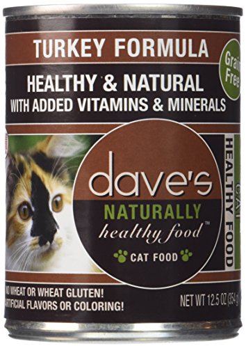 Dave's Naturally Healthy Turkey Formula For cats, 12.5 oz Can (Case of 12 )