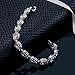 EVER FAITH Cubic Zirconia Wedding Tennis Bracelets for Women, White Gold Plated Teardrop Rhinestone April Birthstone Bracelet Bridal Jewelry