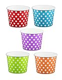 Primary Purple Polka Dot Ice Cream Cups 8 oz - 50 count