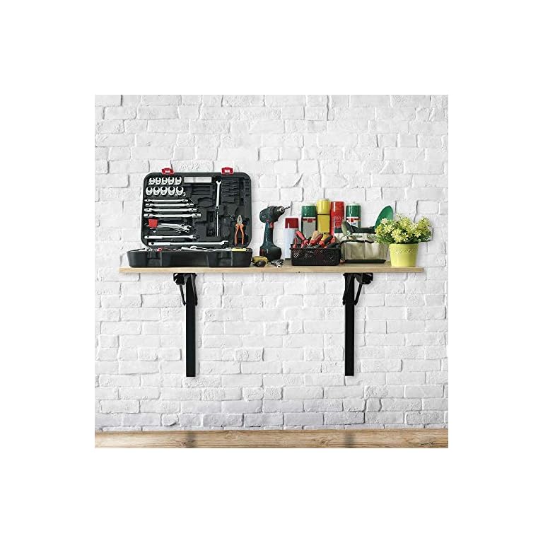 Wallmaster 24inch Folding Shelf Brackets Garage Heavy Duty Steel Max