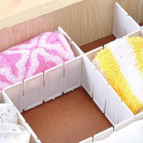 6Pcs pretty practical Home Grid Drawer Divider Household Necessity Storage Organizer