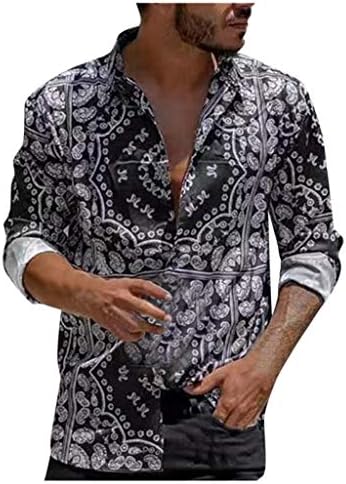 男性用シャツ F Gtotal メンズ Tシャツ ファッション 半袖 バギー ヒョウ柄 ボタン レトロ ブラウス トップス