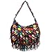 YALUXE Women's Soft Lambskin Leather Multicolor Tote Crossbody Shoulder Bag