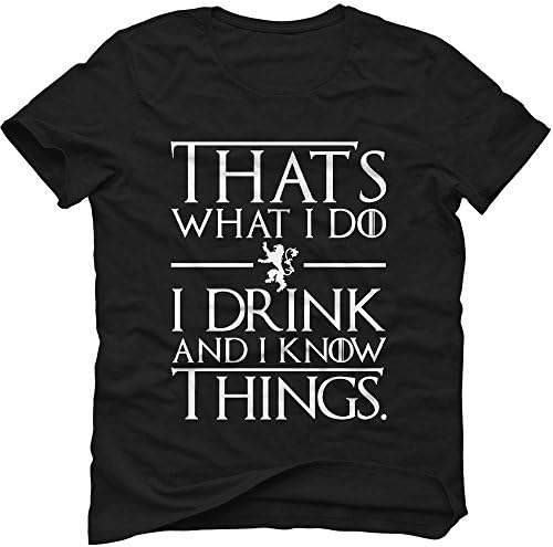 Game of Thrones Tyrion That's What I Do I Drink and I Know things Man's T-Shirt X-Large Black
