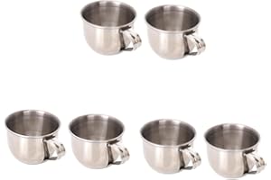 UPKOCH 6pcs Stainless Steel Insulated Cup Tea Mugs Wine Cups Rustproof Mini for Home Restaurant Hotel