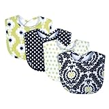 Trend Lab Waverly Rise and Shine Bib Set, Black/White, 4 Count