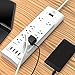Witeem Surge Protector Power Strip with 10 Outlets & 4 USB Ports and 6ft Extension Cord Charging Station, White