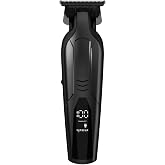 Supreme Trimmer Vader Lite Professional Barber Liner Trimmer ST3700 Black | Sharp Zero Gap DLC T-Blade, 7000 RPM Cordless Detailer, USB-C Charging, 120-Min Runtime