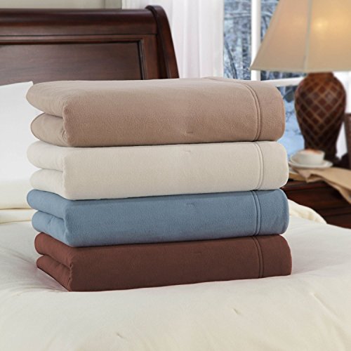 SoftHeat by Perfect Fit | Luxury Fleece Electric Heated Blanket with Safe & Warm Low-Voltage Technology (Full, Gray)
