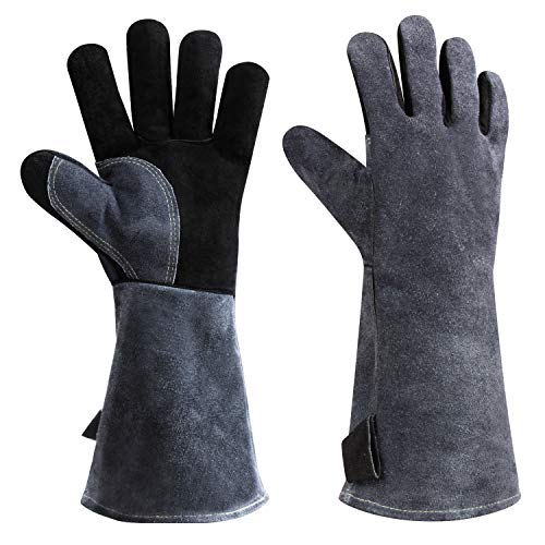 932°F Heat Resistant Welding Gloves 16 inches Cowhide Leather Long