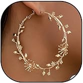 Leaf Hoop Earring for Women Gold Butterfly Hoop Earrings Large Leaf Flower Pearl Hoop Earring Big Butterfly Hollow Earrings Statement Dangle Earrings Jewelry