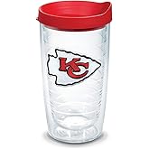Tervis Made in USA Double Walled NFL Kansas City Chiefs Insulated Tumbler Cup Keeps Drinks Cold & Hot, 16oz, Primary Logo