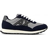 Armani Exchange Men's Drop Sneaker, Deep Navy/Gray/Chime, 6