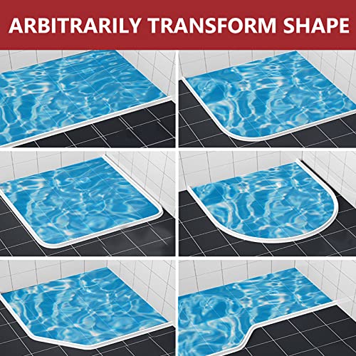 Frantie 118 Inch Collapsible Shower Water Dam Shower Threshold Water Stopper Barrier and