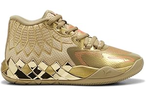 Puma Kids Boys Mb.01 Golden Child Lace Up Basketball Sneakers Shoes Court - Gold