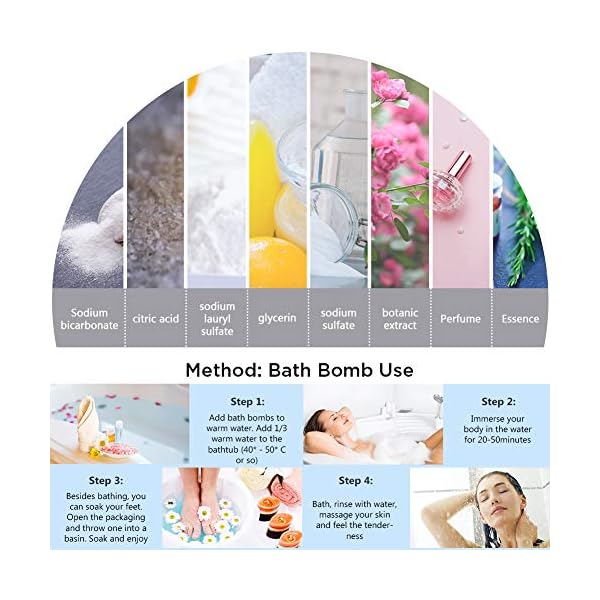 efloral 12pcs Bath Bombs Gift Set Retro Wooden Box | 4.2oz Natural Fizzy Spa moisturizes dry skin | Mixed Color Large…