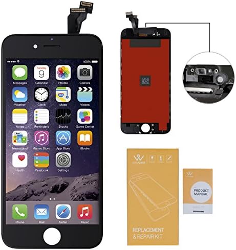 WEELPOWER LCD Touch Screen Digitizer Glass Display Replacement Assembly for iPhone 6 with Repair Tool(Black)