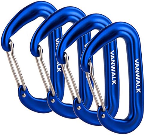 VANWALK Lightweight and Strong Aluminum, Best for Hammock Suspension - Fits All Hammocks, Clipping On Camping Accessories,Multifunctional Outdoor Sports Carabiner Buckle (Pair)