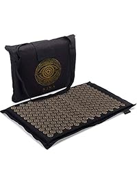 Ajna Eco - Esterilla de masaje de acupresión de lino orgánico natural   Esterillas de acupuntura para cuello, espalda, reflexología, ciática, terapia de masaje de punto gatillo, masaje manual, almohadilla de alivio del estrés, bolsa de transporte