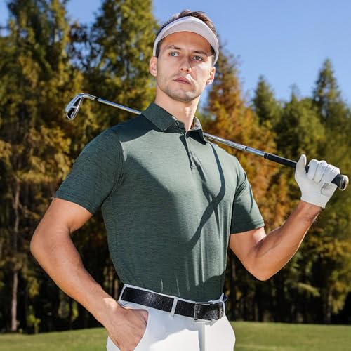 LalaHooK 5 Pack Polo Shirts for Men - Short Sleeve Quick Dry Moisture Wicking Black Golf T-Shirts for Work Casual Athletic