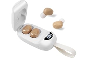 MEIMOUSE Hearing Aids for Seniors, Rechargeable Hearing Aid with Noise Cancelling for Adults, Invisible Hearing Amplifiers with Charging Box, Easy to Carry