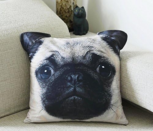 Pug Dog Pet Pillow Case Cushion Cover 18 x 18 inches