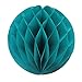 SUNBEAUTY Tissue Paper Pom Poms Paper Fans Honeycomb Balls Kit for Wedding Birthday Baby Shower Valentine Decoration 5 Pieces (Teal Blue)