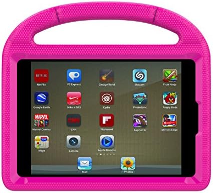 Apple iPad Mini 1 2 3 4 5 Kids Case, Huaup Kids Shock Proof Convertible Handle Light Weight Super Protective Stand Cover Case for iPad Mini, Mini 5,Mini 4, iPad Mini 3, iPad Mini 2 Tablet (Pink)