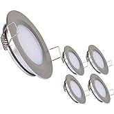 acegoo RV Recessed Ceiling Light 2-3/4&rdquo; 12V Dimmable LED Puck Light | For Camper Van Truck Boat Under Cabinet Lighting, Recessed Mount, Energy Efficiency, CRI 90+, 3000K Warm White, 4 Pack