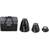 Godox 15, 30, and 60 Degree Beam Control Reflectors Kit (Black) | Carry Bag for KNOWLED MG1200Bi LED Light
