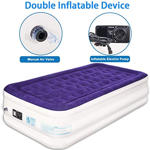 Twin Air Mattress with Built in Pump, Inflatable Mattress for Guests