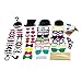 Super Z Outlet Photo Booth Props Photography Stick Face Mask Mustache Glasses Paper DIY Kit for Party Favors, Children Adult Birthday, Wedding Party Decorations, Activity Dress Up Costume Games