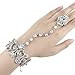 EVER FAITH 1920s Style Inspired Bracelet Adjustable Ring Set Iridescent Clear AB Crystal