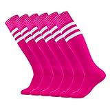 Triple Football Socks, Fancy Fan Unisex Knee High Athletic Sports Soccer Socks,2-12 Pairs