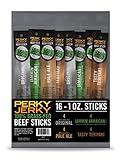 Perky Jerky Grass Fed Beef Stick Variety Pack, 16 Count