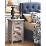 Ashley Furniture Signature Design – Charlowe Nightstand – Vintage Casual – White Wash