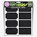Crafty Croc Removable Chalkboard Labels, Pack of 64, Large Rectangle Adhesive Stickers for Spice Jar, Mason Jar, Canister and Bottle, Size 3.5