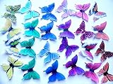24 Assorted Rainbow Multicolored Decorative Wafer Paper Butterflies© 1.75