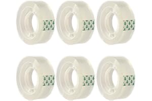 Liaogo 6 Rolls Transparent Tape Refills Rolls, Clear Tape, 3/4 x 1000 in, 1 in Core Gift Wrapping Tape for Office, Home, School