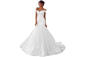 Yuxin Ball Gown Lace Wedding Dresses for Bride 2025 Off Shoulder A Line Princess Bridal Dress with Sleeve Train YX026