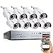 16 Channel Security Camera System, Hybrid 1080N 16CH DVR Recorder with 8 x 720P Wired AHD IP65 Waterproof Surveillance Bullet Cameras Outdoor Indoor with Day Night Vision
