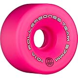 RollerBones Team Logo 101A Recreational Roller Skate Wheels (Set of 8), Pink, 62mm