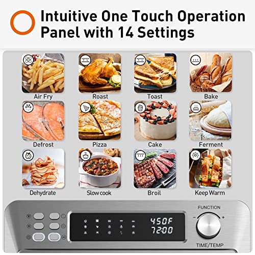 JOYOUNG Air Fryer Toaster Oven with 14 Preset Functions Convection Oven