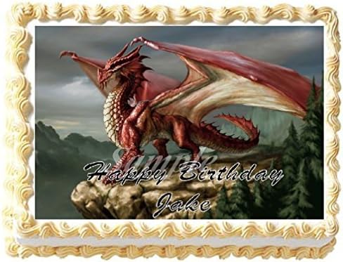 Red Dragon Edible Frosting Sheet Cake Topper - 1/4 Sheet by Cake Topper Designs
