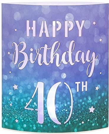 40th Birthday Gift Light Up Mantel Plaque