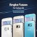 Galaxy S6 Case, Ringke [Fusion] Crystal Clear PC Back TPU Bumper w/Screen Protector [Drop Protection/Shock Absorption Technology][Attached Dust Cap] for Samsung Galaxy S6 - Clear