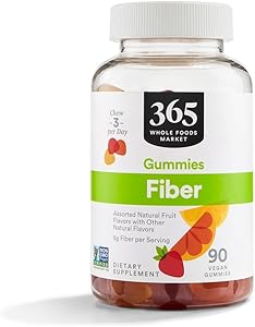 365 by Whole Foods Market, Fiber Gummies, Assorted Natural Fruit Flavors, 90 Count