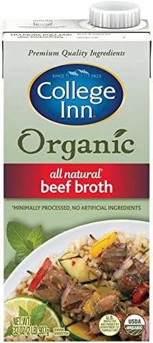 College InnOrganic Beef Broth, 32oz (12 Pack) | All Natural, USDA Organic, No MSG, Non GMO